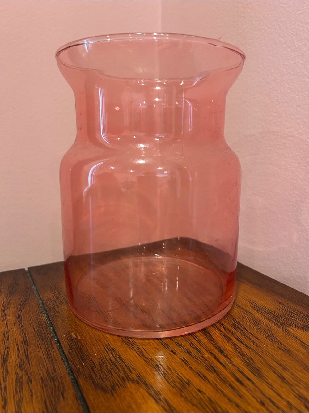 Pink Glass Decorative Vase - Modern Home Accent
